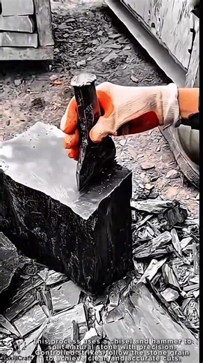 Stone Cutting Work Tool Using Chisel and Hammer #worktool