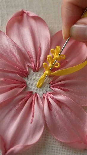 ribbon embroidery design hand work flowers 🌹