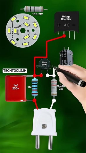 all LED watts bulbs drive connection circuit diagram #shots #electrical #electrician
