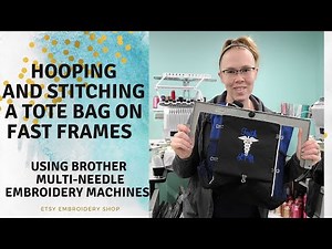 Embroidering a Polyester Canvas Tote Bag Using Fast Frames | Brother PR1000 and PR600