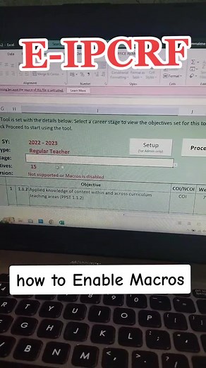 how to enable Macros in your E-IPCRF downloaded file? simple steps. im also using my wireless rechargable mouse. check yellow basket #teacher #ipcrf #Eipcrf2023 #macrosetting #enable #teachersoftiktok