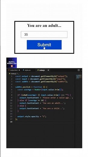 JavaScript Age Verification Program with If Else Statements #javascript #ifelse #ifelsestatement