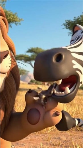 The lion and the zebra #cartoonanimal #animation #cartooncharacter #viralshorts #viralcartoon