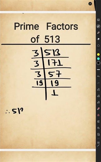 Prime Factors of 513 l Prime Factorization of 513