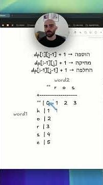 פותרים Leetcode שאלה 72 חלק 2 #ראיוןעבודה #leetcode #תכנות