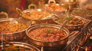 Wedding buffet with Indian food