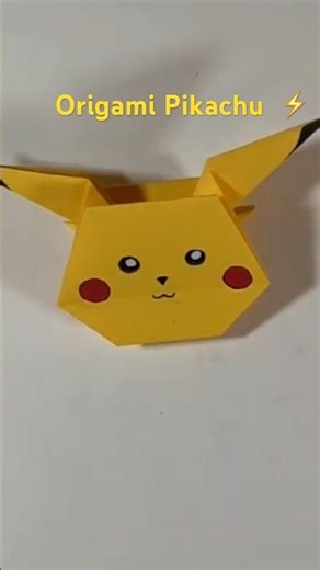 I made Pikachu out of paper ⚡😮Would you try this? #origami#pikachu#pokemon