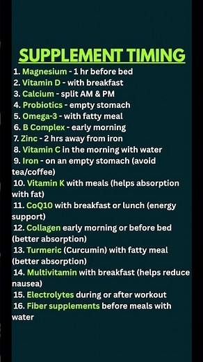Supplement Timing: When to Take Each Supplement for Maximum Effect