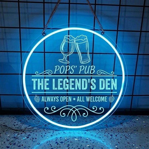 Custom Man Cave Neon Sign LED Bar Logo Light Personalized Business Neon Sign Garage Pub Neon Wall Decor Custom Logo Light - Etsy