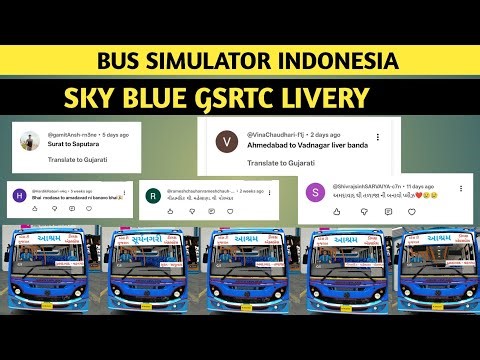 Sky Blue GSRTC Livery | GSRTC bus mod download | bus simulator mod livery