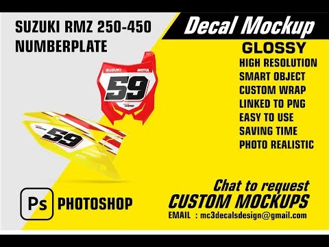 SUZUKI RMZ 2025 2025 Number Plate PSD Mockup – 1 Click Smart Object