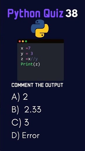 Python MCQ Test Your Brain 🧠 38 #tech #python