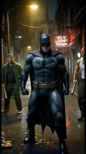 Batman fights a street gang