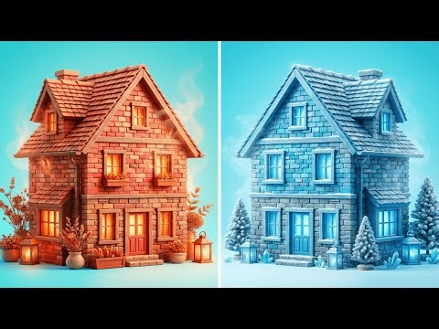 HOT vs COLD Room Makeover! 🔥❄️ One Color TikTok Glow-Up Challenge