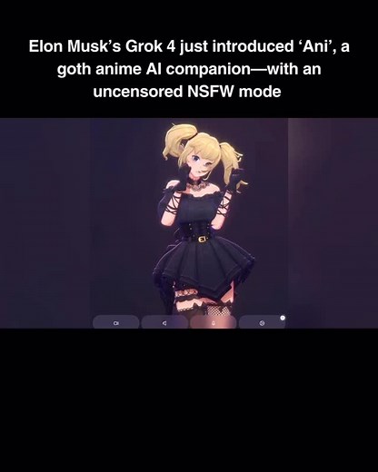 AI for the Curious | ⬇️ Read Below Elon Musk’s Grok 4 just introduced ‘Ani,’ a gothic anime AI companion—complete with animated expressions, flirtatious voice... | Instagram