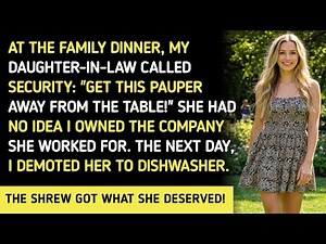 AT THE FAMILY DINNER, MY DAUGHTER-IN-LAW CALLED SECURITY: "GET THIS PAUPER AWAY FROM THE TABLE!" SHE
