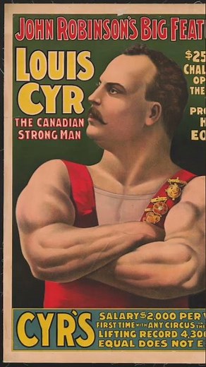 John Robinson's Big Feature, Louis Cyr - The Canadian strongman, c1898