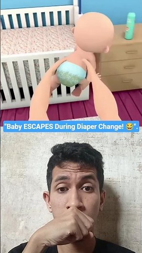 "Baby ESCAPES During Diaper Change! 😂" #funny #shorts #funnyvideo