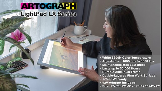 Artograph Thin LED Light Box, 17" x 12" Dimmable Drawing & Tracing Pad, LightPad 940 LX
