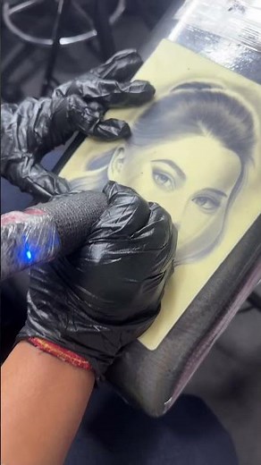 “Portrait Tattoo Practice on Skin Pad | Realistic Tattoo Vlog | Shading & Linework Tutorial”