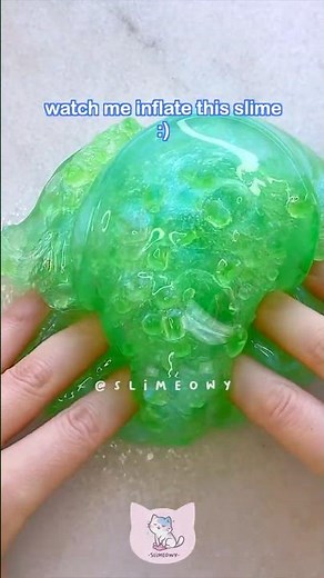 crunchy clear slime inflation asmr 🍏 bubble pops!
