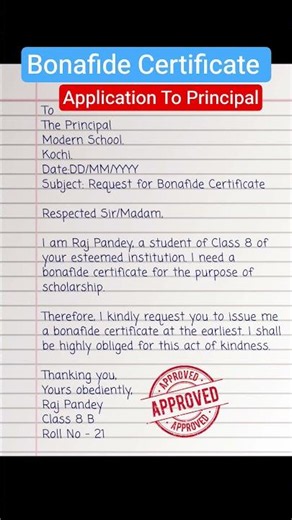 Bonafide Certificate Application Letter #bonafidecertificate #bonafide #mintossmood