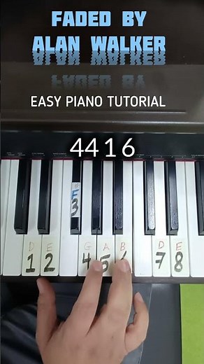 تعليم بيانو بسهولة للمبتدئين 🎹🎶 Faded by ALAN WALKER easy Piano Tutorial #piano #tutorial #music