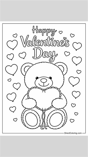 Free Valentine's Day Coloring Pages https://www.directcoloring.com/valentines-day-coloring-pages #ValentinesDay #Valentine #love #coloringpages #coloringbook #freeprintables #coloring #directcoloring | Direct Coloring