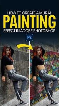 How to Create a Mural Painting Effect in Photoshop #Mural #AmGraphix #MuralPaintingEffect #shorts