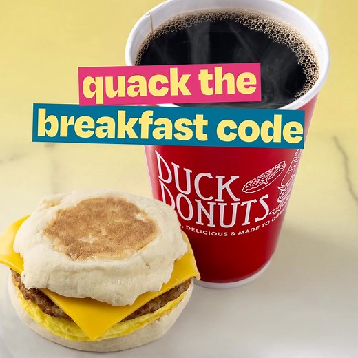 Duck in for a hot breakfast sandwich and coffee to get your morning started right. | Duck Donuts