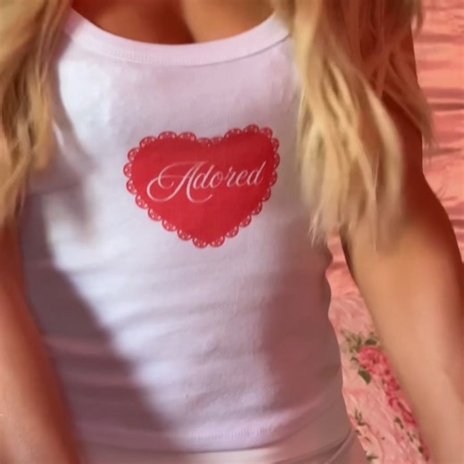 Cropped tank is here for your Galentine's Day party! ❤️‍🔥 Order it now: https://shop.parishilton.com/collections/adored/products/adored-micro-rib-tank-top | Paris Hilton