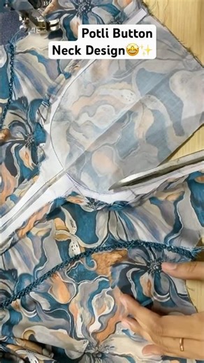 Potli Button Neck Design Cutting and Stitching 🤩✨|| Potli Button Neck Design || #neckdesign