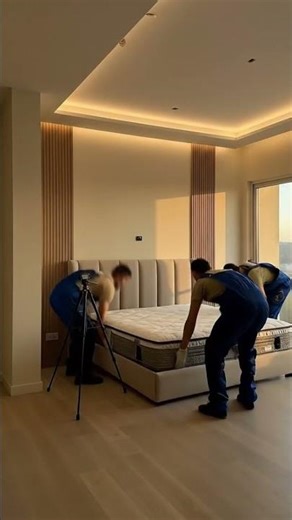 Ultimate Modern Bedroom Glow-Up | LED Ceiling + Wood Slat Wall Build