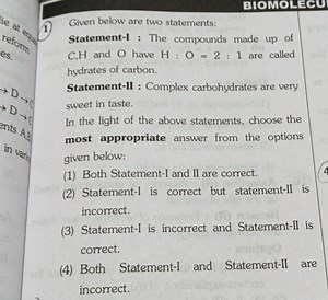 1) Given below are two statements:Statement-I : The compounds... | Filo