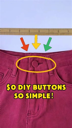 Pants button popped off? Here’s how to make a custom one for $0. It’s so simple, try it!