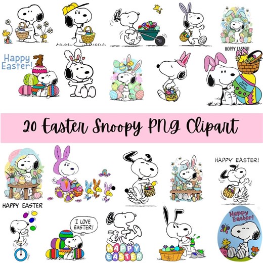 Easter Snoopy PNG Clipart | Bunny Theme (digital Download ) - Etsy Australia