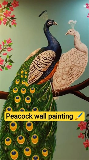 peacock wall painting/ Contact - 9123305263 #shorts