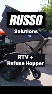 🚨Custom Solution: Garbage Collection for hard to reach properties. Use this setup as an extension to your full-size trash collection. This custom built solution features a Broyhill 2 yard Refuse Hopper fitted on a Kubota RTV. #RussoPower #RTVCustom #Hauling #garbagemanagement | Russo Power Equipment