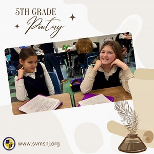 Shoutout to the amazing 5th graders in Miss Nauta's class at St. Vincent Martyr Schooll! They worked together in groups to dive into their poetry lesson, showcasing creativity and teamwork! #svmsnj #letyourlightshine | St. Vincent Martyr School