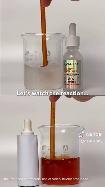 Nak tahu what happens bila dua Vitamin C serum kena iodine? 👀🍋 Jom test together! Get your hands on the NEW Garnier Bright Complete Clinical Serum NOW! #GARNIERMALAYSIA #GARNIERCLINICALSERUM #SKINCARE #WORKSLIKEACLINICALPROCEDURE