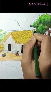 Watch Me Color a Realistic Landscape with JUST Color Pencils! | Tutorial #youtube #artandcraft