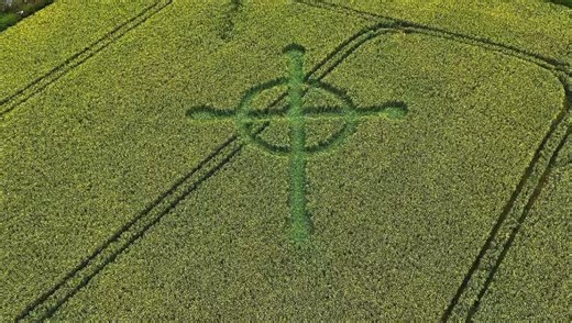 Alleged first crop circle of 2026, found in a rapeseed flower field near Ilchester 4/4/26 🎥 Official Crop Circles UK GroupNot so sold on this one - thoughts?