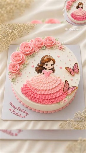 🎀 Beautiful Pink Princess Birthday Cake | Princess Dress Cake Decorating 🎂✨