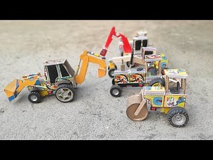 How to make JCB at Home from Matchbox | DIY JCB Backhoe Loader | Mini JCB Science Project