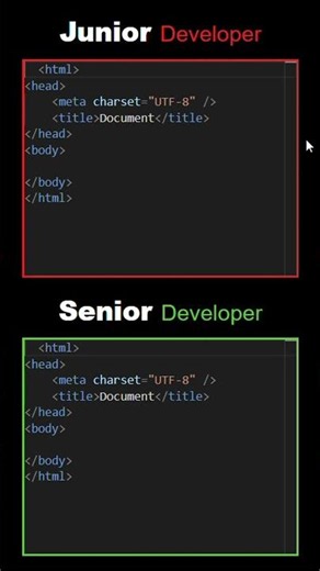 Junior Vs Senior Developer #programming #html #javascript #webdevelopment #html5 #webdesign #css3