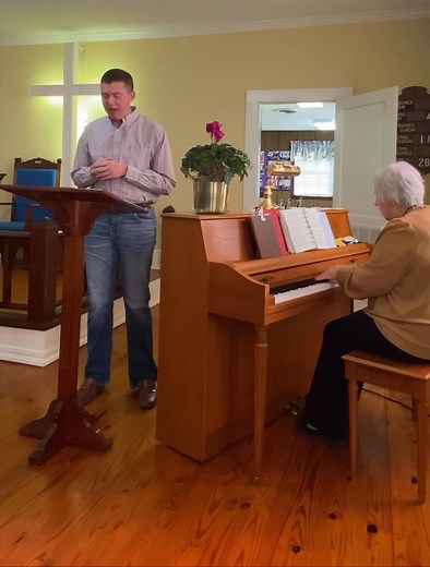 Hunter Harper singing ‘I Can’t Even Walk Without You Holding My Hand’ with Nadine Allen on piano | Hopewell Church