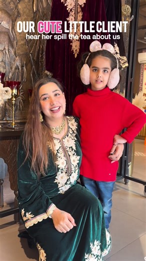 aisha_creations1995 on Instagram: "Our day got a whole lot brighter when this cute little client visited us today 🥹✨ Tiny smiles, honest reactions, and the sweetest energy ever 💕 Now let’s hear her spill the tea about us ☕💬 because real reviews come straight from the heart! #happyclient #cutelittlegirl #happykiddo #satisfactions"