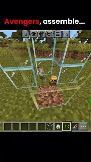 AVENGERS ASSSEMBLE ❌ CHICKEN ASSEMBLE ✅ #shorts #short #feed #shortfeed #marvel #avengers #minecraft