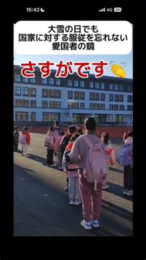 [As expected] Even on a snowy day, they never forget to obey the national anthem #shorts