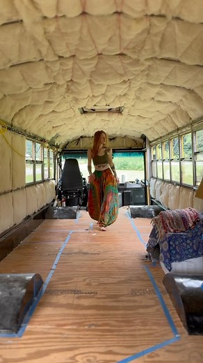 1.7M views · 33K reactions | WOOL’d you take just a second and appreciate how much this wool insulation transformed this space? Wow oh wow! This was easily one of my favorite parts of the build, and was my favorite to run around and dance in! The whole bus felt like one big cloud! We made it through an entire winter with success! Now to test it out across the country! #Skoolie #vanlife #rv #conversion #dance #transformation #diy #build #home | Kal.bog | Facebook